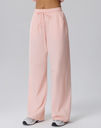 Straight Leg Bggy Drawsting Sweatpants with Pockets