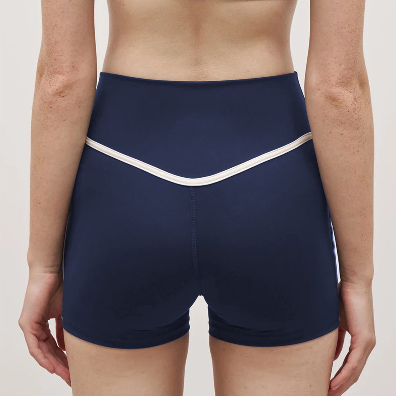 Color Block Biker Shorts V High Waisted Yoga Athletic Short