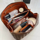 PU Leather Diamond Lattice Makeup Bag