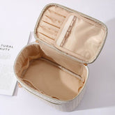 Large Portable Makeup Bag Leather Cosmetic Bag