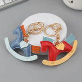 PU Leather Rocking Horse Bag Keychain Accessory