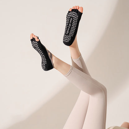 Crisscross Straps Yoga Socks Non Slip Five Toe Ballet Socks