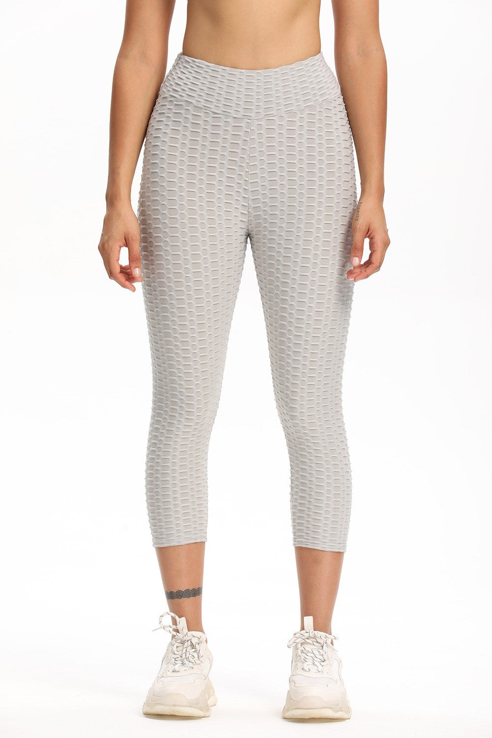 High Waisted Cropped Butt Lifting Leggings for All Day Comfort