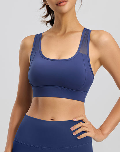 Mesh Racerback Sports Bras with Built in Bra