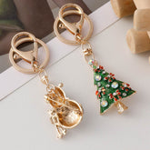 Rhinestone Christmas Keychain Crystal Christmas Accessories