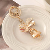 Crystal Christmas Bell with Bow Bag Keychain Decor