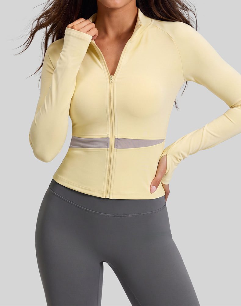 Colorblock Zip Up Athletic Jacket