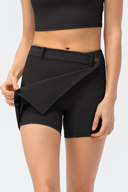 Mid-Waist Split Front Skort