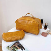 Large Capacity PU Leather Travel Makeup Bag