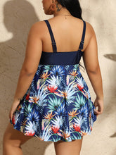 Plus Size Two Piece Tankini Swim Dress with Boyshort