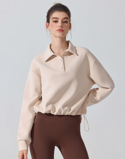 Polo Collar Casual Sports Sweatshirt