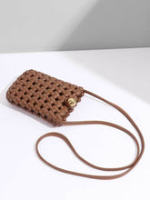 PU Leather Woven Mobile Phone Bag Shoulder Crossbody Bag