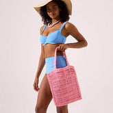 Summer Straw Beach Tote Bag Handwoven Handbag