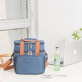 Portable Double Layer Cooler Bag for Lunch or Picnic