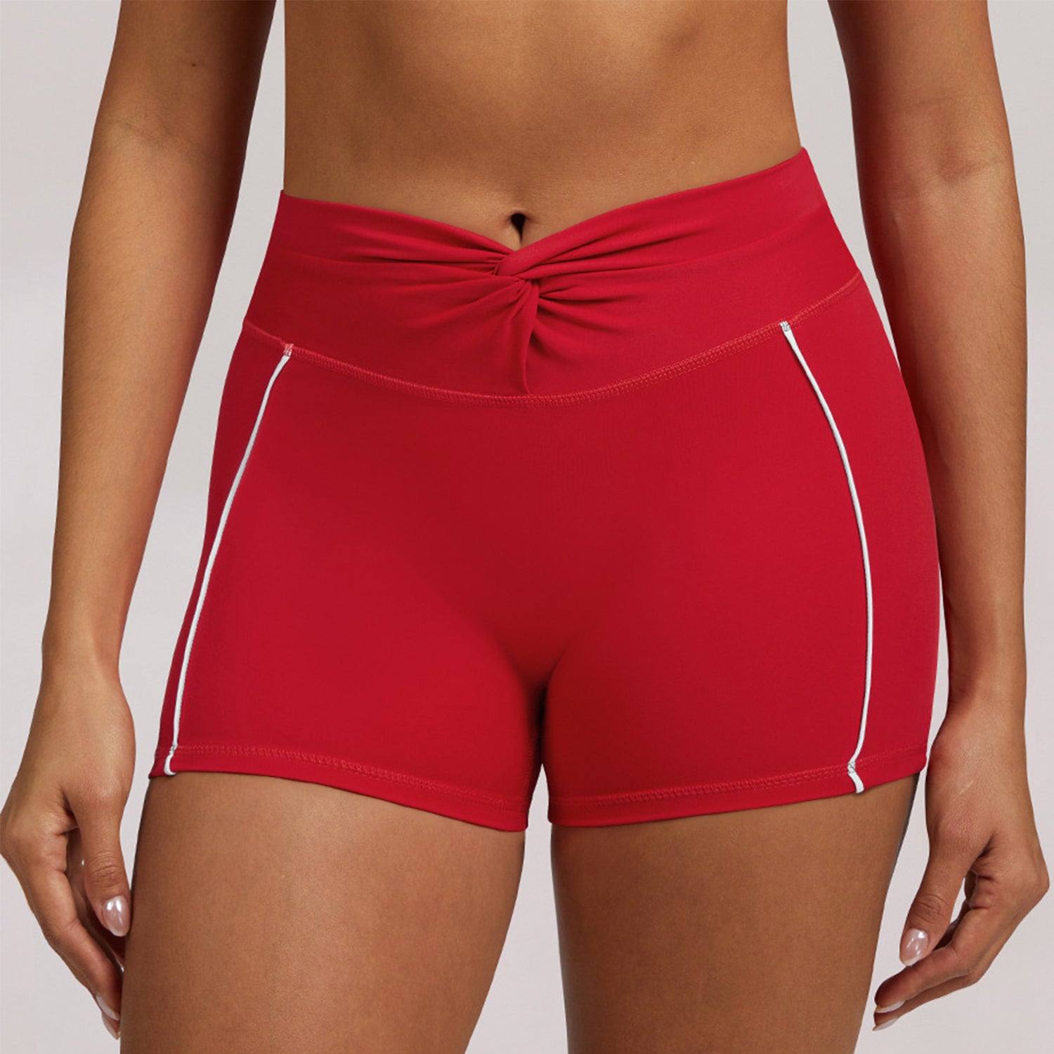 Twisted Knot Biker Shorts Tummy Control Athletic Short