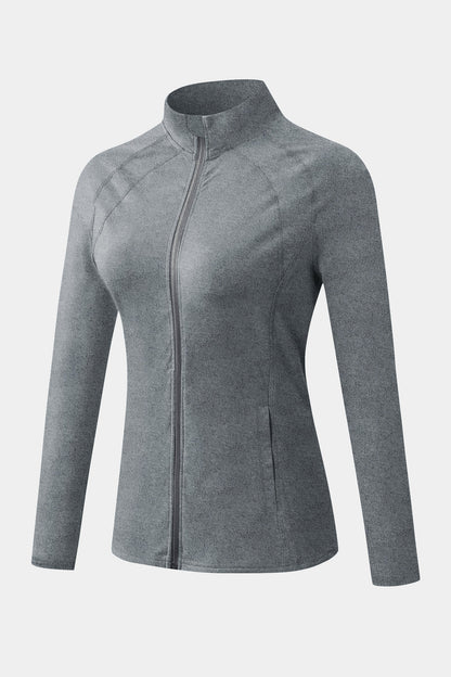 High Collar Full Zip Track Jacket - Sleek &amp; Functional Sportswear