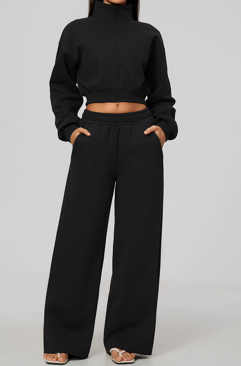 Casual Sports Set with Zip Jacket and Sweatpant