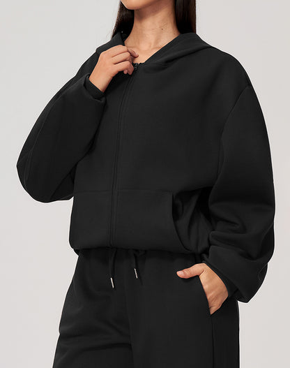 Long Sleeve Full Zip Casual Hooded with Pockets