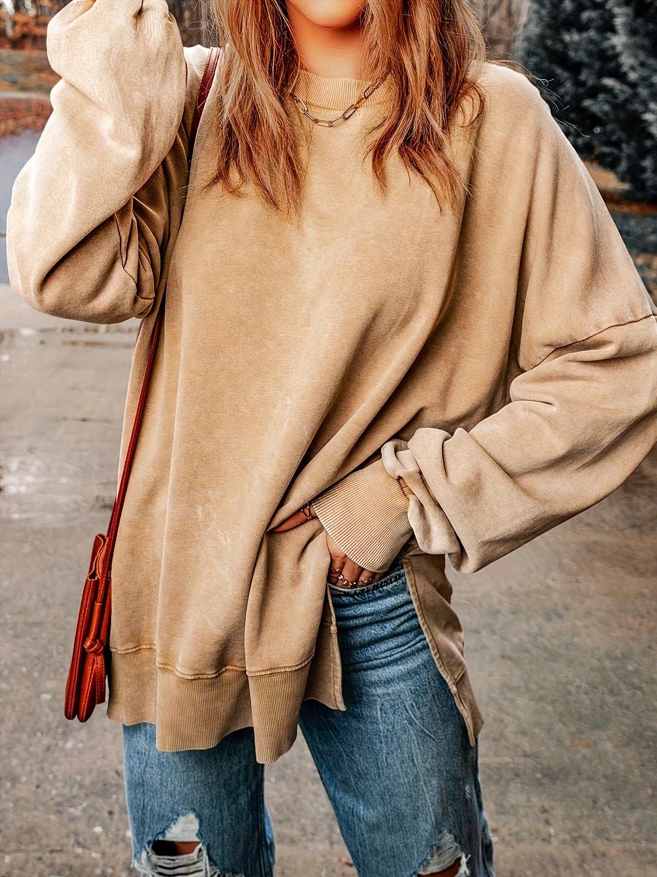 Casual Long Sleeve Loose Sweatshirt | Comfortable and Oversized Style