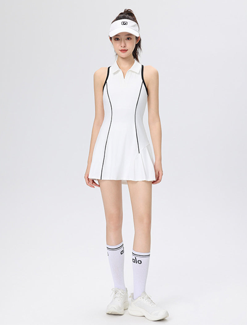 Tennis Golf Dresses Sleeveless Athletic Dress with Shorts
