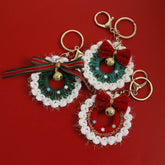 Handmade Woven Garland Keychain Crochet Christmas Pendants