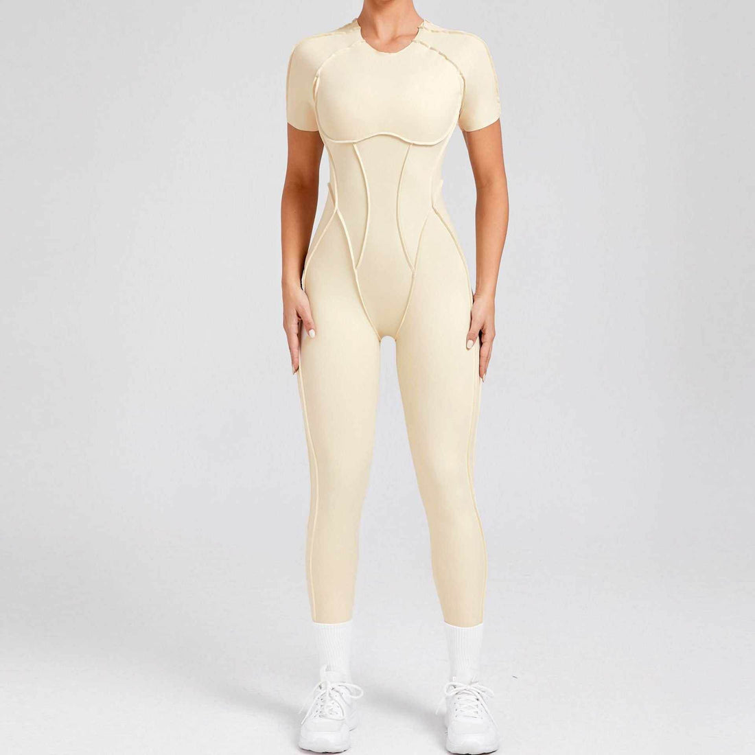 Short Sleeve Backless Yoga Jumpsuits