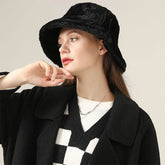 Faux Fur Winter Bucket Hat Fuzzy Warm Fisherman Cap
