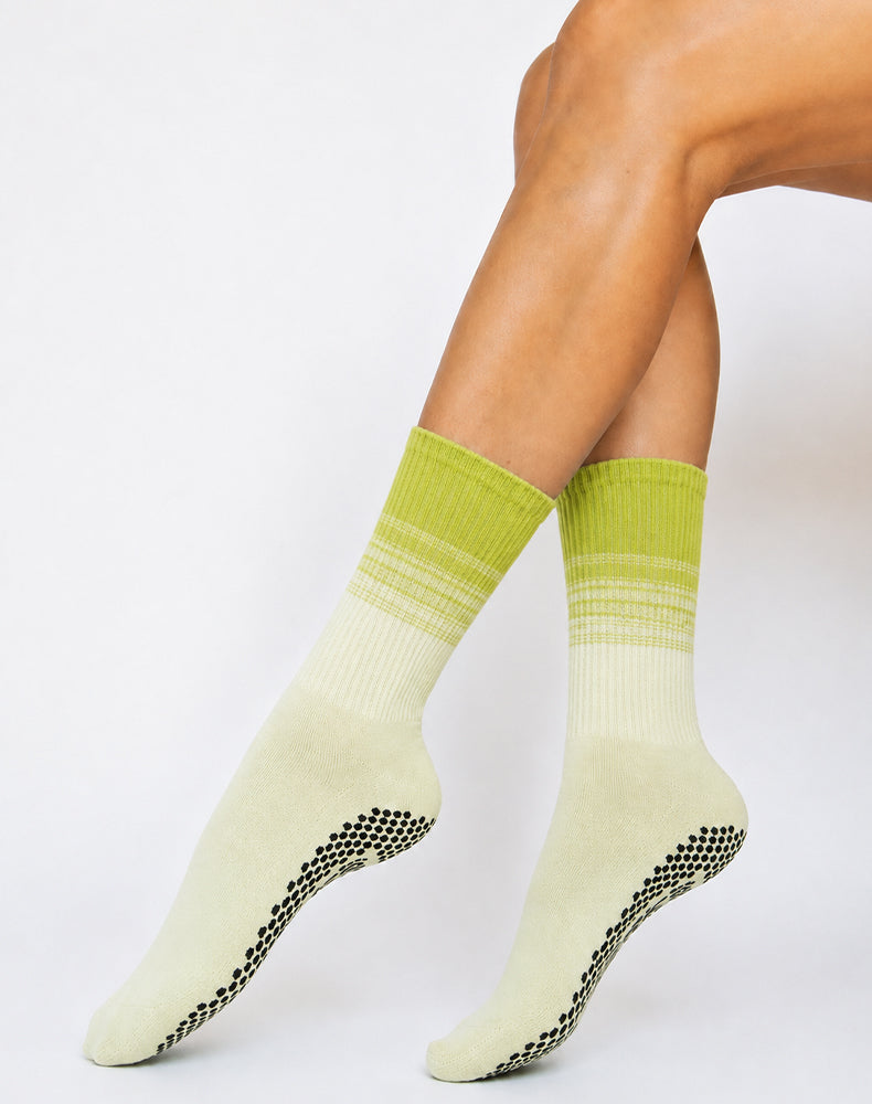 Pilates Yoga Crew Socks with Non Slip Grippers