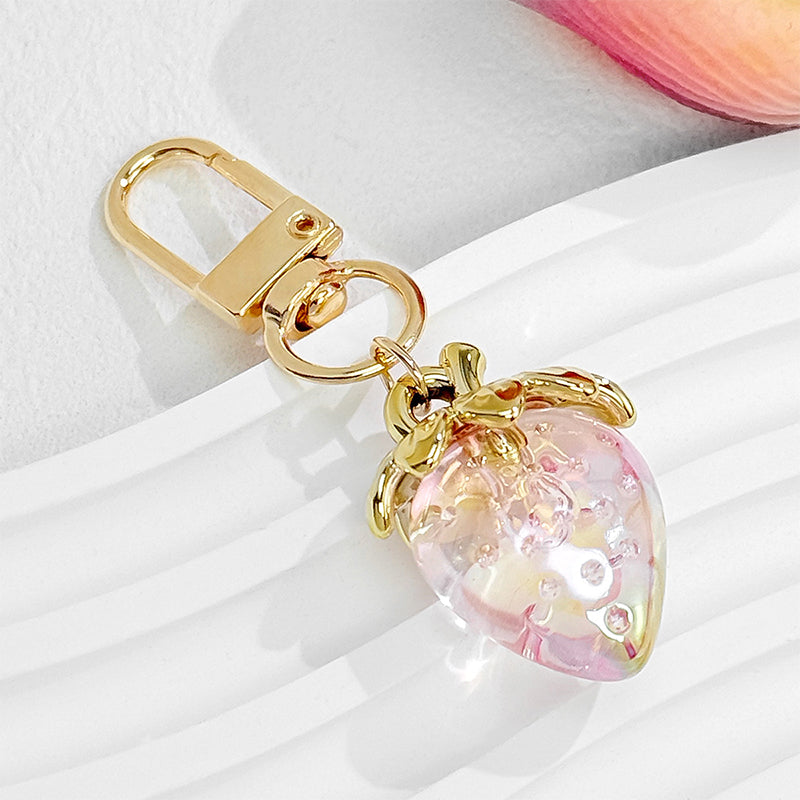Strawberry Bag Keychain Kawaii Metal Fruit Purse Charms