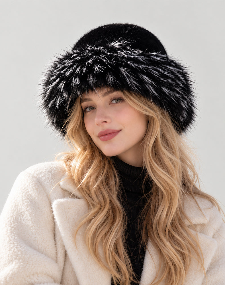Winter Fluffy Faux Fur Fisherman Plush Hat
