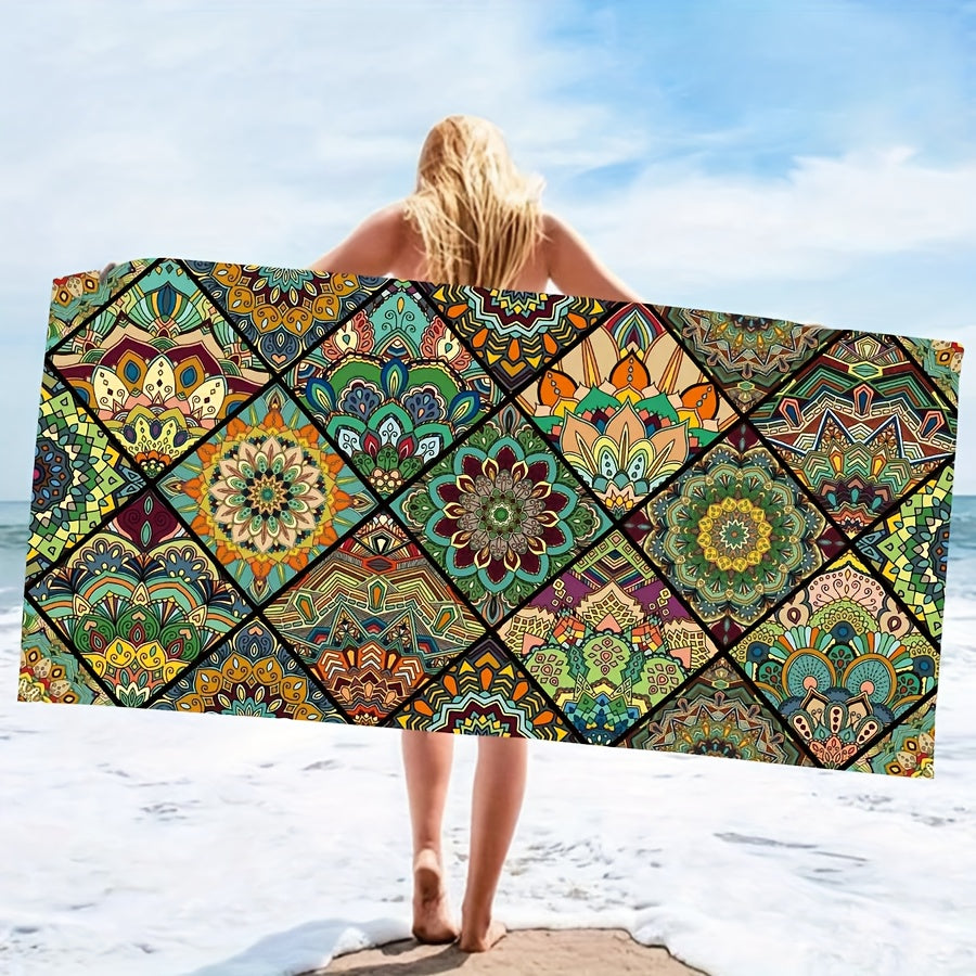 Mandala Pattern Beach Towel