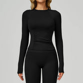 Long Sleeve Crew Neck T-Shirt Slim Fit Tops