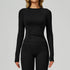 Long Sleeve Crew Neck T-Shirt Slim Fit Tops