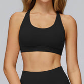 Cross Back Strappy Athletic Bras with Removable Pads