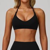 Spaghetti Straps Cross Back Sports Bra