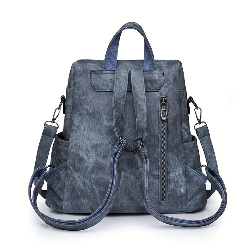 Retro PU Leather Backpack