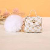 Coin Purse Keychain with Fluffy Pom-Pom
