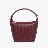 PU Woven Bucket Tote Handbag