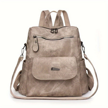 Retro PU Leather Backpack