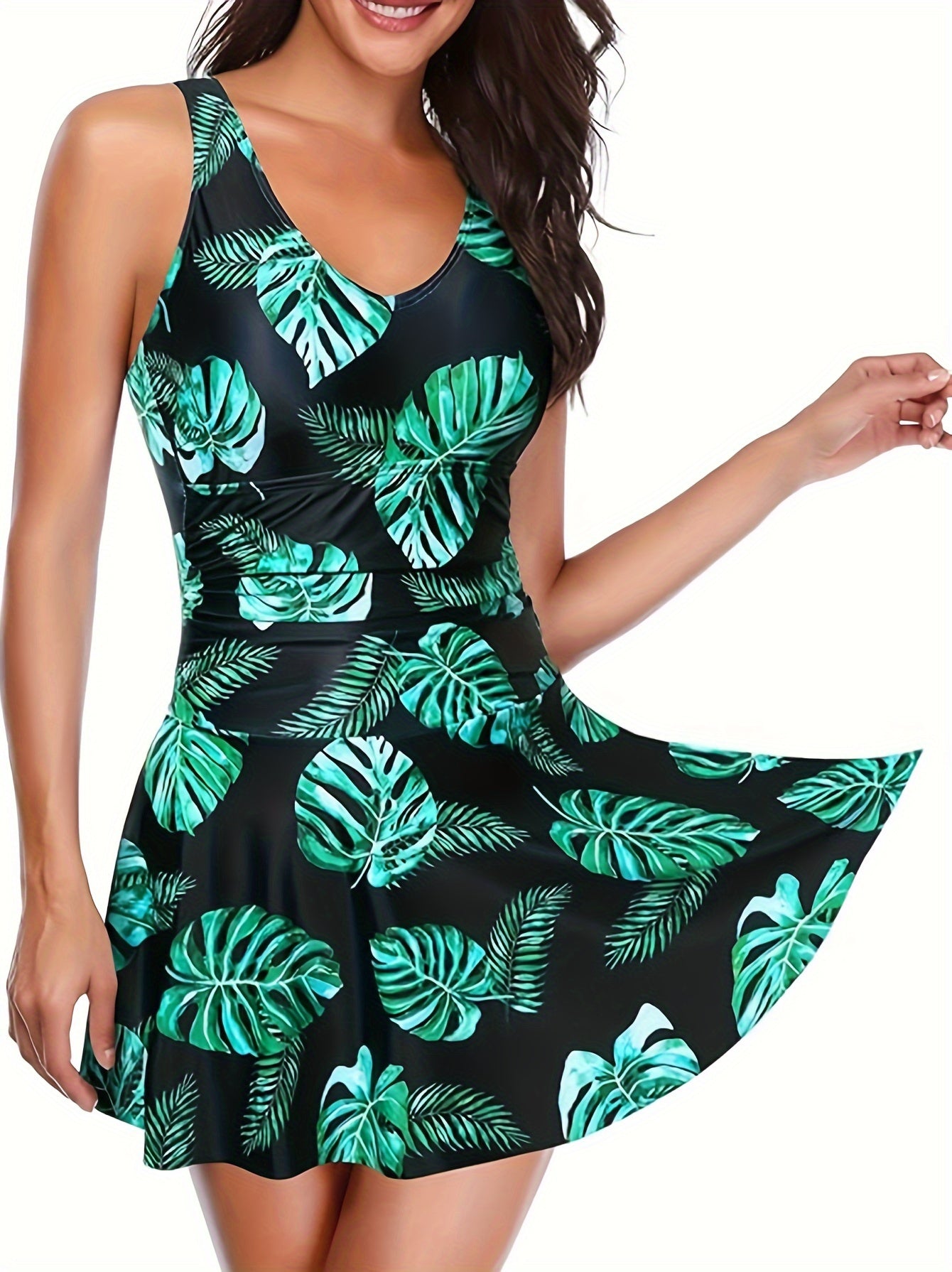 Printed Ruched One-piece Swimsuit