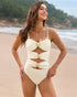 Cutout One Piece Swimsuit Ruched Color Block Bathing Suit