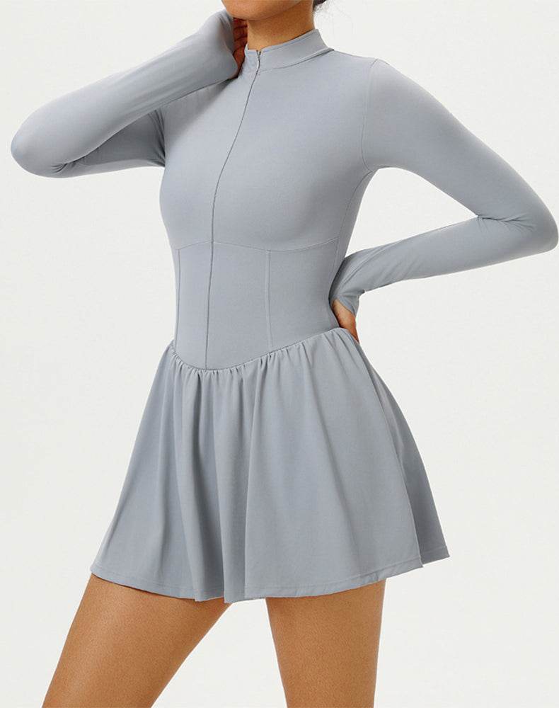 longer tennis dress with shorts Women's Tennis Dress with Built-in Shorts Scalloped Pink Golf Dress Ra   Attraco
