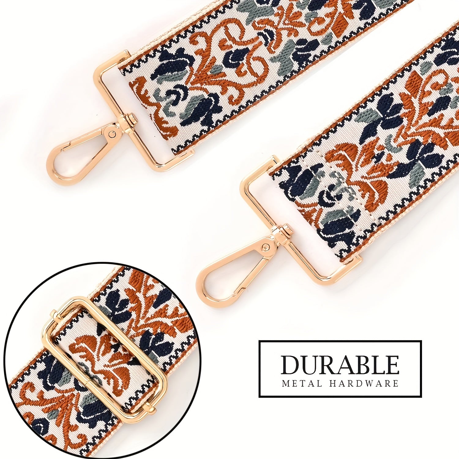 Adjustable Embroidered Shoulder Strap