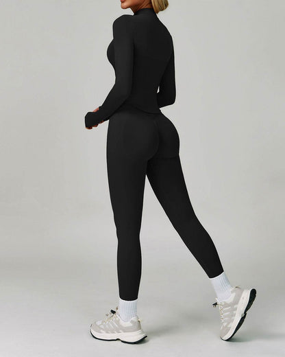 3 Pieces Activewear Set with Bra, Jacket and Legging