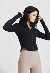 Long Sleeves Sports Hoodie with Thumb Holes