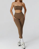 Athletic Wear with Strapless Tube Top and Legging