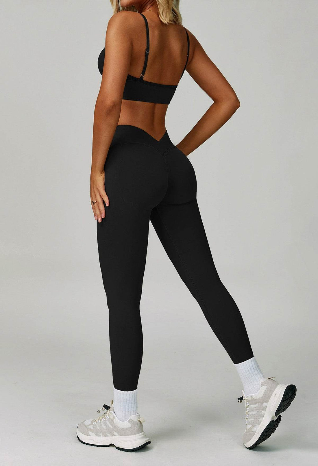 Activewear Set with V Neck Sports Bra and Legging