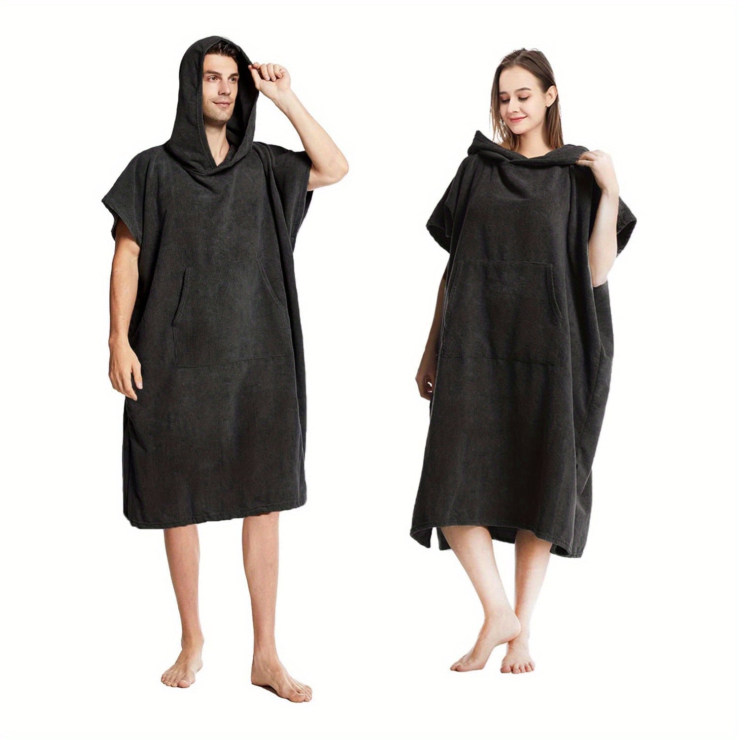 Hooded Towel Robe with Large Pocket