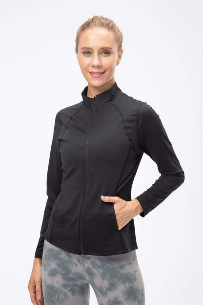 Stand Collar Full Zip Track Jacket - Trendy and Sporty Choice 