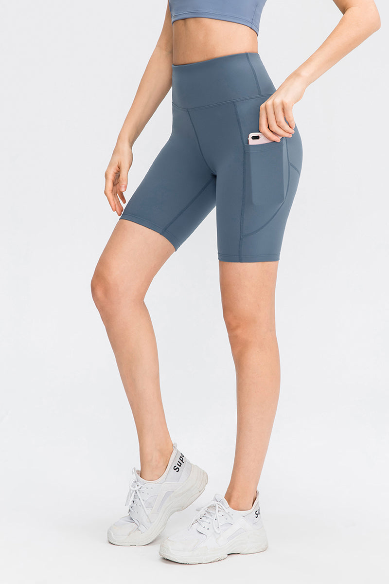 High-Rise Biker Shorts with Pockets